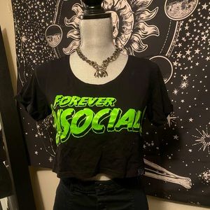 “Forever Unsocial” KILLSTAR crop top